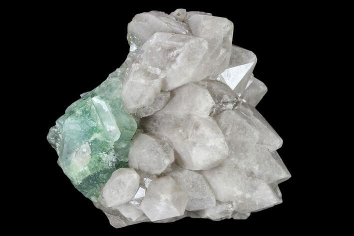 Grey Pineapple Quartz Crystals on Green Fluorite - China #115497